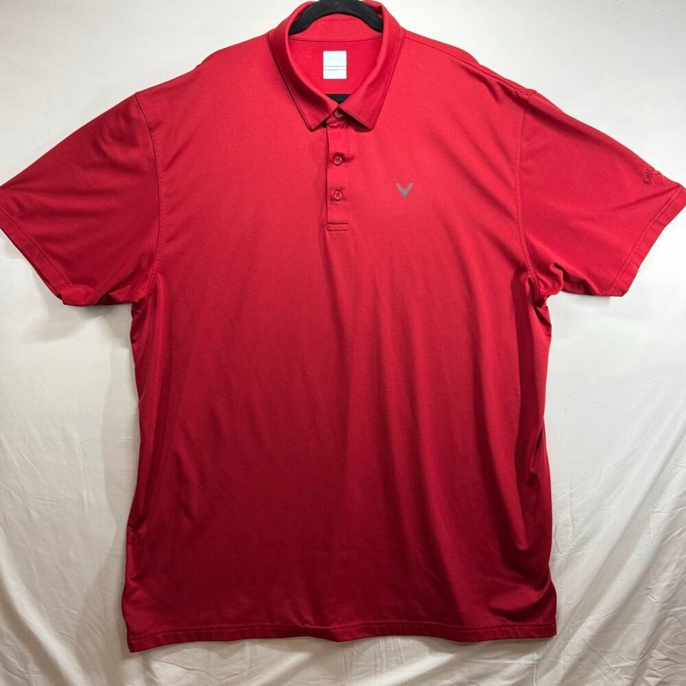 Callaway Men's 2XLT Brick Red Opti-Dri Performance Golf Polo